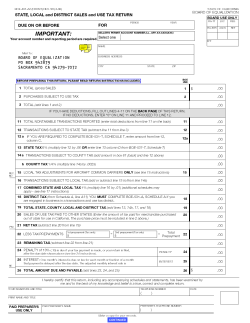 State, Local and District Sales and Use Tax Return with Schedule A