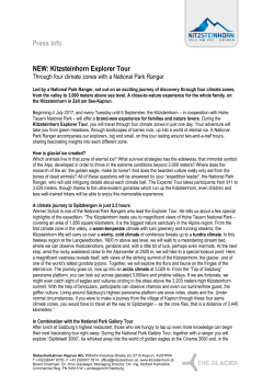 Press Info NEW: Kitzsteinhorn Explorer Tour