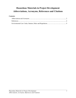 Hazardous Materials in Project Development Abbreviations