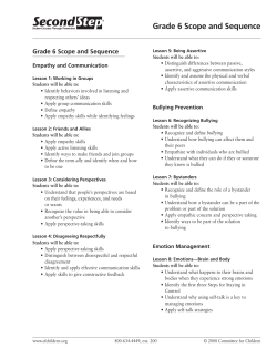 Grade 6 Scope and Sequence