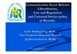 Communication Sector Reform: Liberalisation, Law and