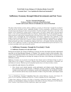 Sufficiency Economy through Ethical Investments and Fair Taxes