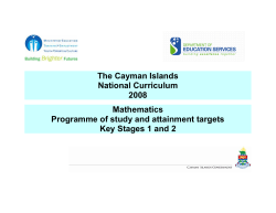The Cayman Islands National Curriculum 2008 Mathematics