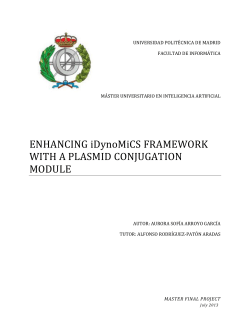 ENHANCING iDynoMiCS FRAMEWORK WITH A PLASMID