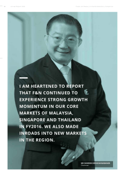 Message from Our Chairman