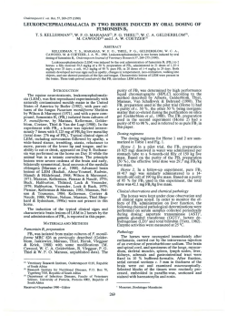 leukoencephalomalacia in two horses induced by oral dosing of