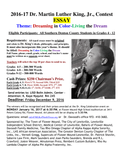 2016-17 Dr. Martin Luther King, Jr., Contest ESSAY