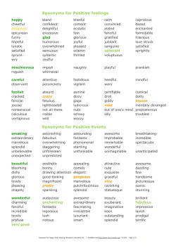 Synonyms for positive Feelings