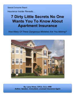 7 Dirty Little Secrets of Apartment Insurance