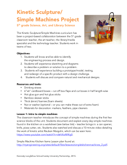 Kinetic Sculpture/ Simple Machines Project