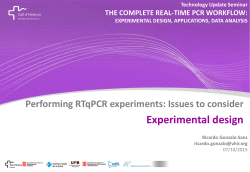 3. Experimental Design applied to RTqPCR experiments.