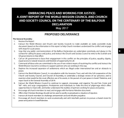 A Joint Report on the Centenary of the Balfour Declaration