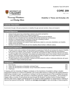 CORE 209 - Community Rehabilitation and Disability Studies