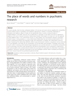 The place of words and numbers in psychiatric research