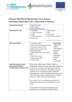 MSCA IF &ndash; Think Evolve Solve