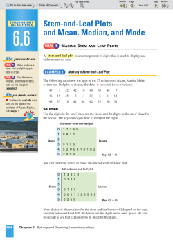 Stem-and-Leaf Plots and Mean, Median, and Mode