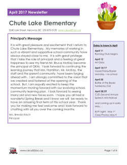 April 2017 Newsletter - Chute Lake Elementary