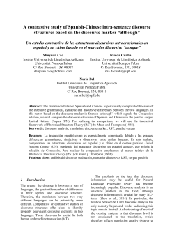 A contrastive study of Spanish-Chinese intra-sentence