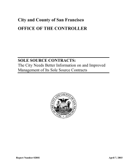 Sole Source Contracts - Office of the Controller