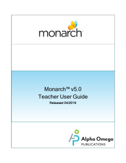 Monarch Teacher User Guide - Monarch | Login