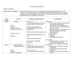 SYLLABUS IN ENGLISH 4 FOURTH QUARTER GRADE LEVEL