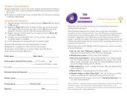 camp brochure - Clementine Montessori