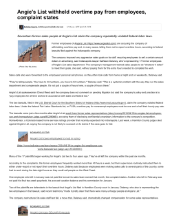 Angie`s List withheld overtime pay from employees, complaint states