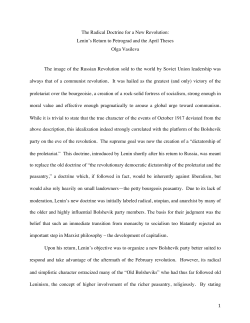 The Radical Doctrine for a New Revolution