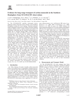 Evidence for long-range transport of carbon monoxide in the