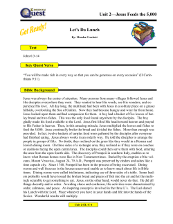 Unit 2&mdash;Jesus Feeds the 5000 Let‟s Do Lunch