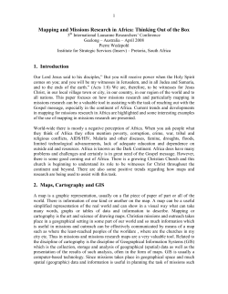 Mapping and Missions Research in Africa: Thinking Out of the Box 1