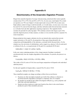 Appendix A Stoichiometry of the Anaerobic Digestion Process