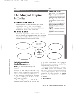 CHAPTER 18 Section 3 The Mughal Empire in India