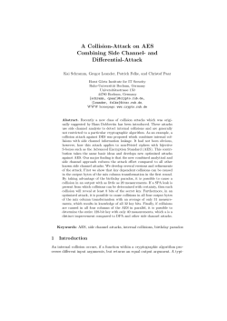 A Collision-Attack on AES Combining Side Channel