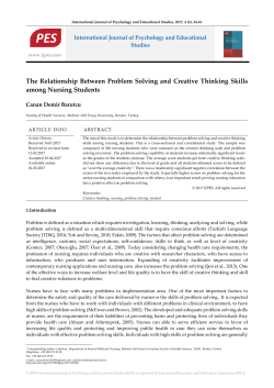 The Relationship Between Problem Solving and Creative Thinking