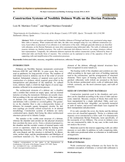 Construction Systems of Neolithic Dolmen Walls on the Iberian