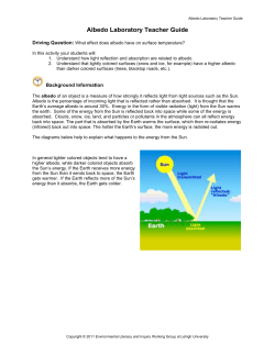 Albedo Lab Teacher - Lehigh`s Environmental Initiative