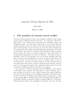 Lincoln`s Peoria Speech of 1854