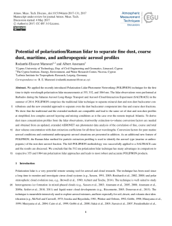 Potential of polarization/Raman lidar to separate fine dust, coarse
