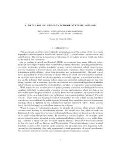 A DATABASE OF PRIMARY SCHOOL SYSTEMS, 1870–1939 1