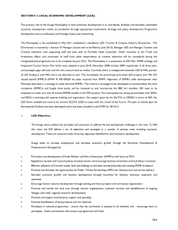SECTION F 3 LOCAL ECONOMIC DEVELOPMENT [LED] The
