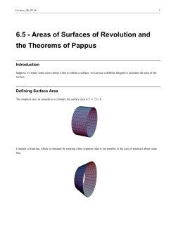 6.5 - Areas of Surfaces of Revolution and the Theorems of Pappus