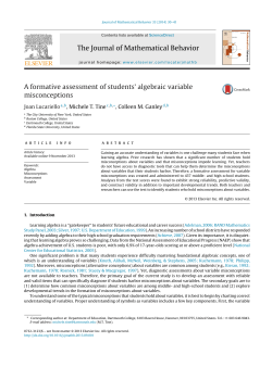 A formative assessment of students` algebraic variable misconceptions