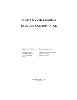 analytic combinatorics &mdash; symbolic combinatorics