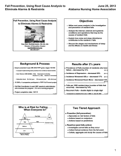 Fall Prevention, Using Root Cause Analysis to Eliminate Alarms