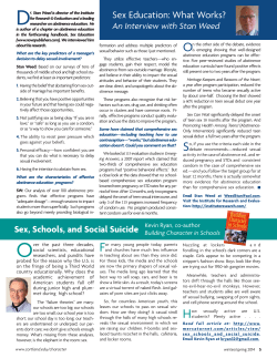 Sex Education: What Works?