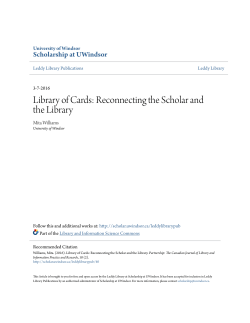 Library of Cards: Reconnecting the Scholar and the Library