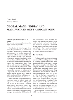 GLOBAL MAMI: &ldquo;INDIA&rdquo; AND MAMI WATA IN WEST AFRICAN VODU