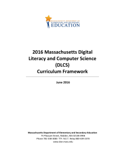 2016 Massachusetts Digital Literacy and Computer Science