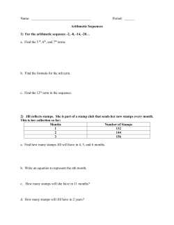 Arithmetic Sequences Worksheet